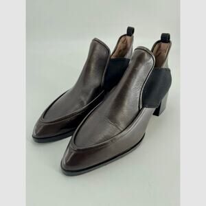 SALE Donald J Pliner Benson Low Heel Pull On Ankle Boots Sz 6.5M Brown Leather